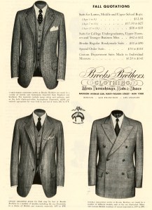 Brooks Brothers Catalog for Single & Double Breasted Suits (circa 1940s).