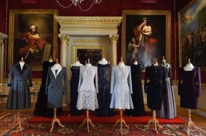 A selection of pieces from Catherine Walker and Co.'s Fall 2017 collection, from Catherine Walker and Co.'s 40th anniversary exhibition at Spencer House