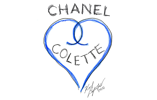A sketch by Karl Lagerfeld for Colette.