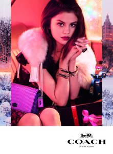 The Coach Holiday campaign featuring Selena Gomez.