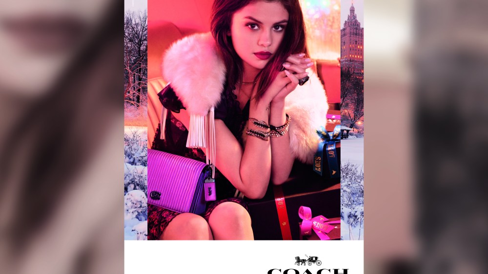 The Coach Holiday campaign featuring Selena Gomez.