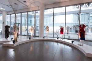 The dresses on display several centuries until the modern day.