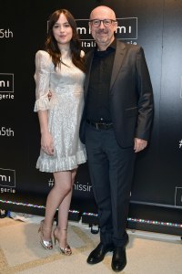 Dakota Johnson, Sandro VeronesiIntimissimi flagship boutique opening, New York, USA - 18 Oct 2017