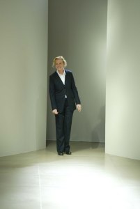 The designer at the Spring 2005 Jil Sander show in Milan.