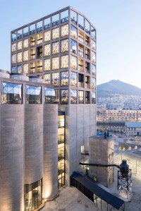 Exterior shot of the Thomas Heatherwick-designed Zeitz MOCAA in Cape Town, formerly an abandoned grain silo.