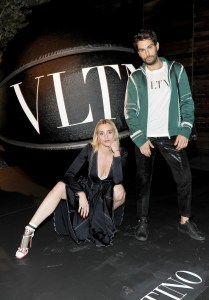 LOS ANGELES, CA - OCTOBER 26:  Katie Nehra (L) and Joey Maalouf at Valentino VLTN Maxfield pop up store opening at Maxfield on October 26, 2017 in Los Angeles, California.  (Photo by Donato Sardella/Getty Images for Valentino)