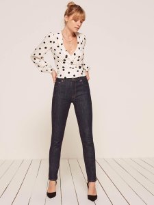 A look from the new Reformation Jeans line.