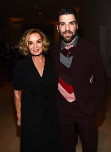 Jessica Lange and Zachary QuintoHammer Museum's Gala in the Garden, Inside, Los Angeles, USA - 14 Oct 2017