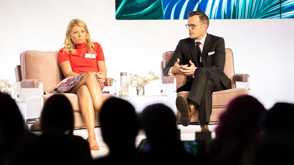 Virginie Morgon, Ryan CottonWWD Apparel and Retail CEO Summit, New York, USA - 24 Oct 2017