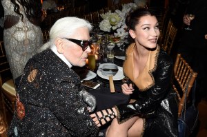 Karl Lagerfeld, Bella HadidV Magazine dinner in honor of Karl Lagerfeld, New York, USA - 23 Oct 2017