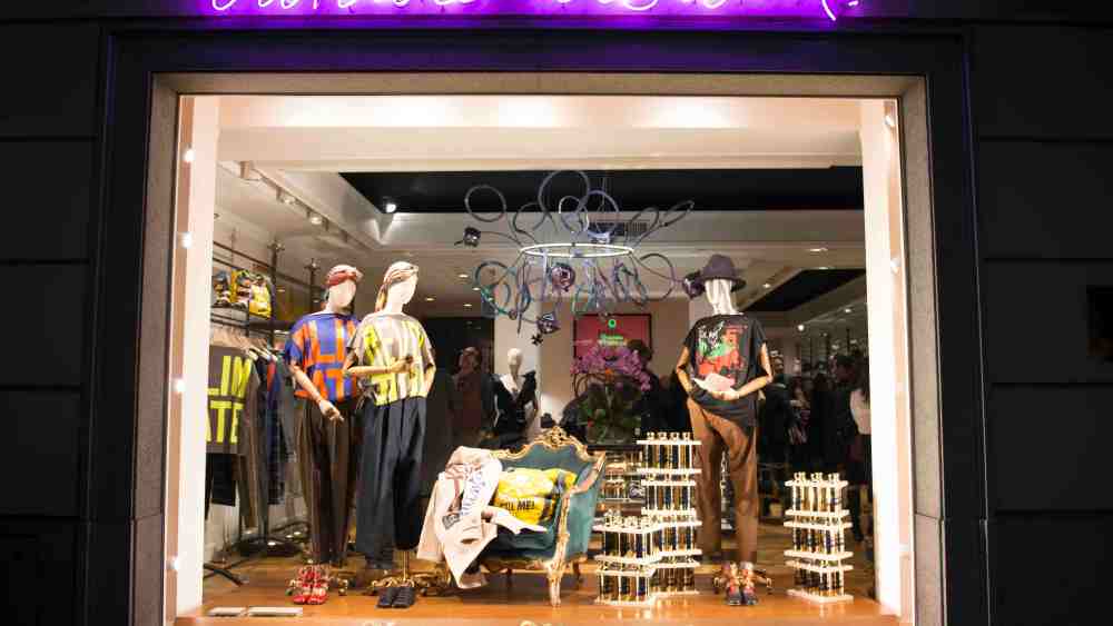 Vivienne Westwood's Milan shop dislaying the reusable bottle.