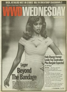 The October 19, 1994 issue of WWD featuring Hervé Leger.