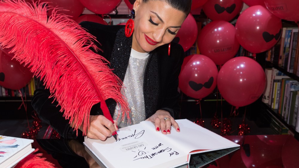 Giovanna Battaglia at the Gio_Graphy book signing in Milan