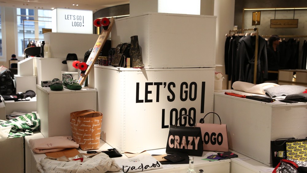 Items from Le Bon Marché's Let's Go Logo exhibition.