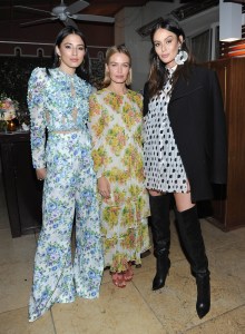 WEST HOLLYWOOD, CA - NOVEMBER 16: (L-R) Jessica Gomes, Lara Worthington and Nicole Trunfio at Zimmermann Los Angeles Dinner at Sunset Tower on November 16, 2017 in West Hollywood, California.  (Photo by Donato Sardella/Getty Images)