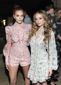 WEST HOLLYWOOD, CA - NOVEMBER 16:  Madeline Brewer (L) and Carson Meyer at Zimmermann Los Angeles Dinner at Sunset Tower on November 16, 2017 in West Hollywood, California.  (Photo by Donato Sardella/Getty Images)