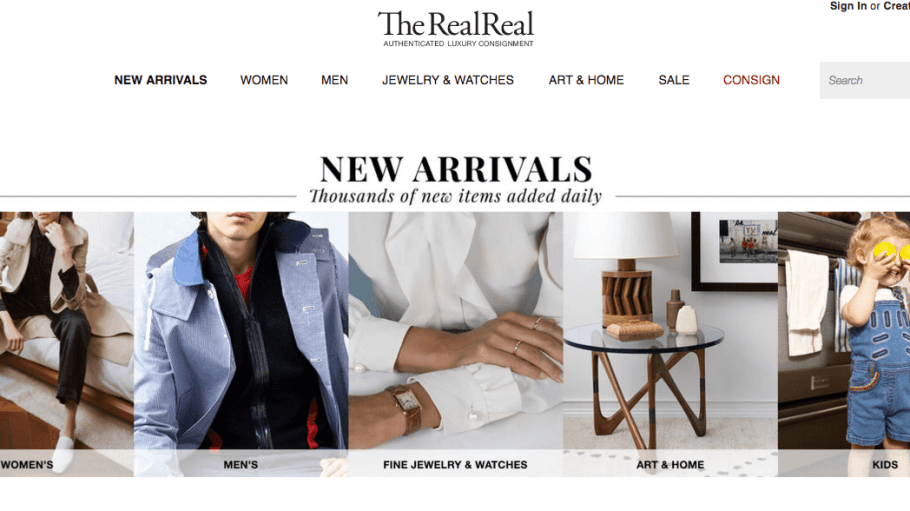 The RealReal website.