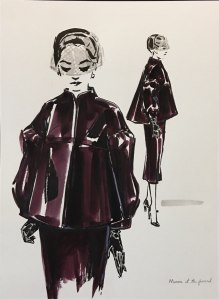 A sketch of the costumes for "Marnie" by Arianne Phillips