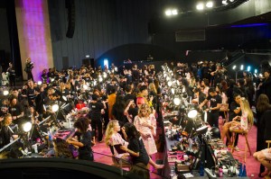 Backstage at the Victoria's Secret fashion show 2017