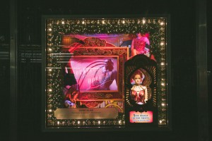 Bloomingdale's holiday windows have scenes and songs from the upcoming movie "The Greatest Showman."
