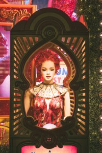 Bloomingdale's holiday windows have scenes and songs from the upcoming movie "The Greatest Showman."