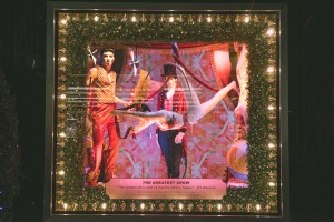 Bloomingdale's holiday windows have scenes and songs from the upcoming movie "The Greatest Showman."