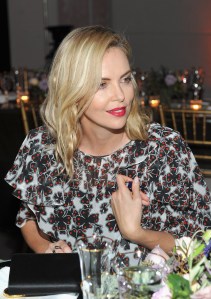 HOLLYWOOD, CA - NOVEMBER 01: Charlize Theron at PORTER Hosts Incredible Women Gala In Association With Estee Lauder at NeueHouse Los Angeles on November 1, 2017 in Hollywood, California.  (Photo by Donato Sardella/Getty Images for PORTER Magazine)