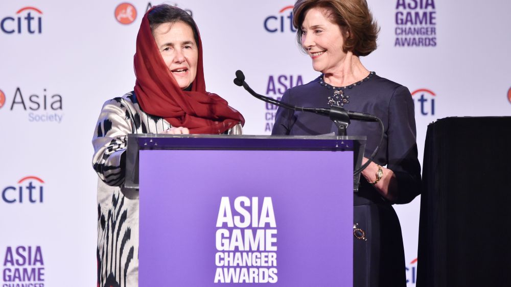 Rula Ghani, Laura BushAsia Game Changer Awards, New York, USA - 01 Nov 2017