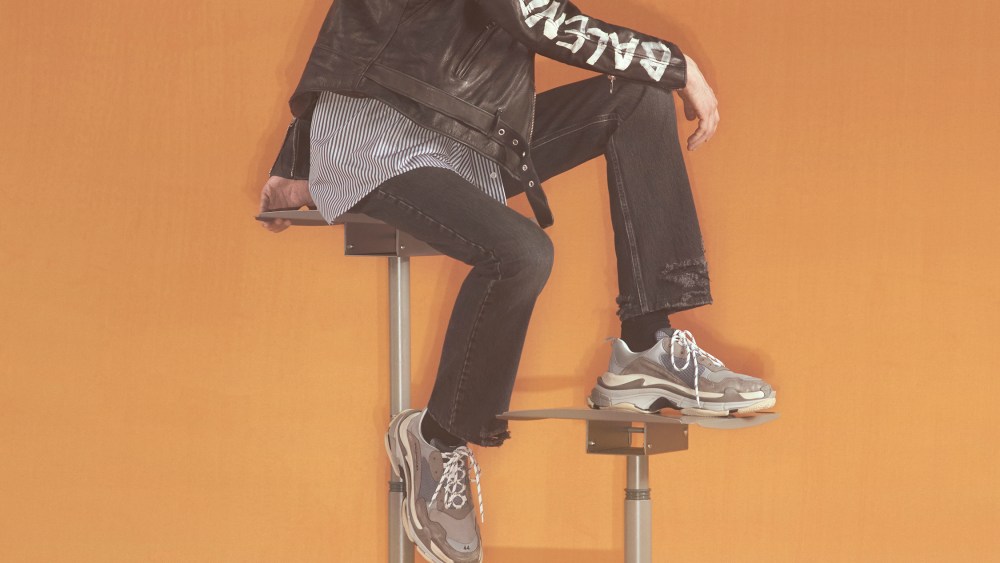 A look from the Balanciaga men's capsule.