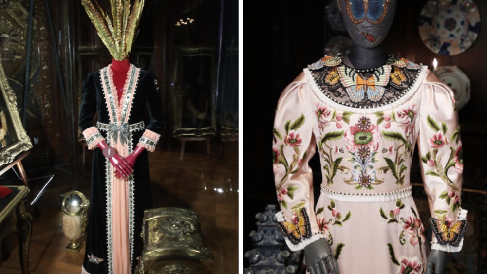 Gucci dresses at the Chatsworth exhibition