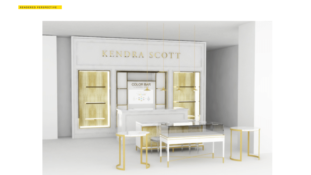 A rendering of Kendra Scott's shop-in-shop at Selfridges