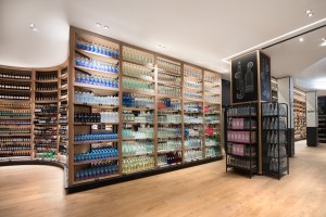 The bottled water selection at La Grande Epicerie de Paris Rive Droite