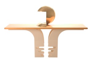 A vintage Pierre cardin console and lamp.