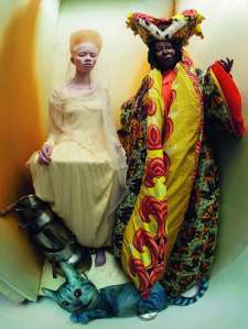 Whoopi Goldberg and Thando as the royal duchess and the princess of hearts in the Pirelli 2018 Calendar.