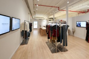 The store features touch screens that send apparel directly to dressing rooms and digital fitting room “attendees” for ordering additional styles or sizes. Its “magic wardrobes,” or two-way doors, allow for product fulfillment without leaving fitting rooms.