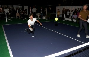 Robbie Williams and Novak DjokovicLacoste reopening celebration, Inside, Los Angeles, USA - 07 Nov 2017