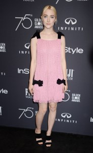 Saoirse RonanHFPA and InStyle celebrate Golden Globe Season, Arrivals, Los Angeles, USA - 15 Nov 2017HFPA/ InStyle Golden Globe Ambassador Reveal Party WEARING TERESA HELBIG SAME OUTFIT AS CATWALK MODEL *9065497af