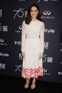 Aubrey Plaza
HFPA and InStyle celebrate Golden Globe Season, Arrivals, Los Angeles, USA - 15 Nov 2017
HFPA/ InStyle Golden Globe Ambassador Reveal Party WEARING VALENTINO SAME OUTFIT AS CATWALK MODEL *8835425ai