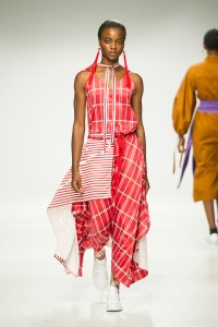 A look from Rich Mnisi  during South African Fashion Week Fall 2018.