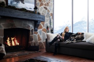 Lindsey Vonn wearing a look from her collection for Under Armour.