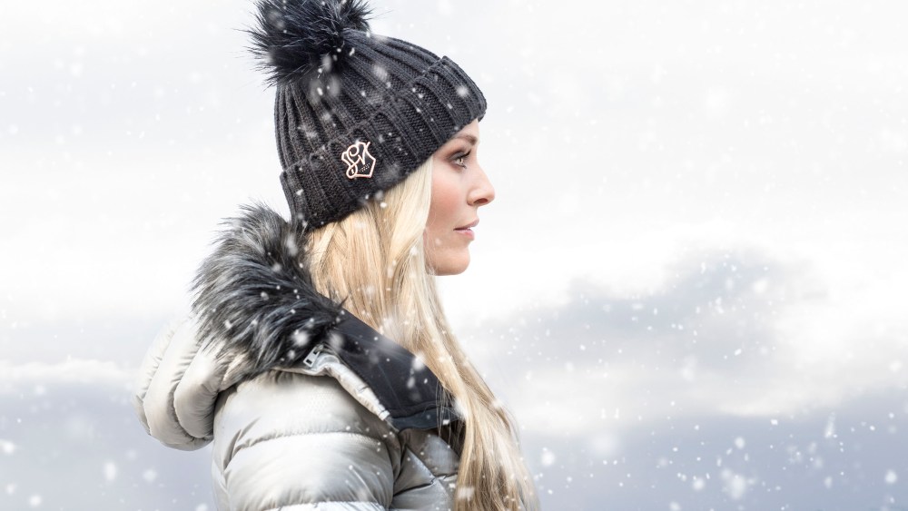 Lindsey Vonn wearing a look from her collection for Under Armour.