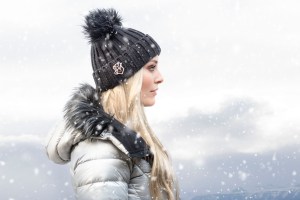 Lindsey Vonn wearing a look from her collection for Under Armour.