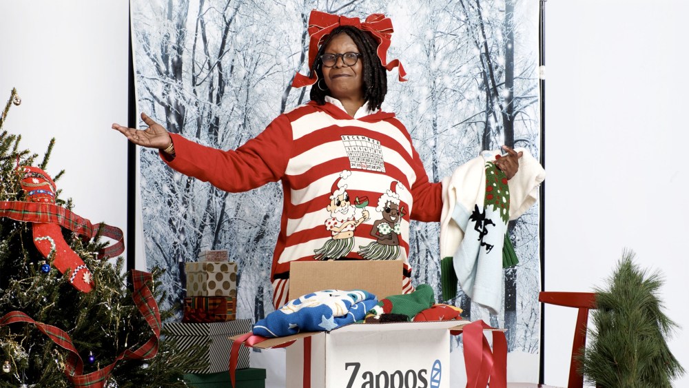 A look from Whoopi GoldbergÕs holiday sweater line for Zappos.com.