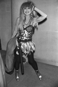 Betsey Johnson attending the CFDA party,1988.