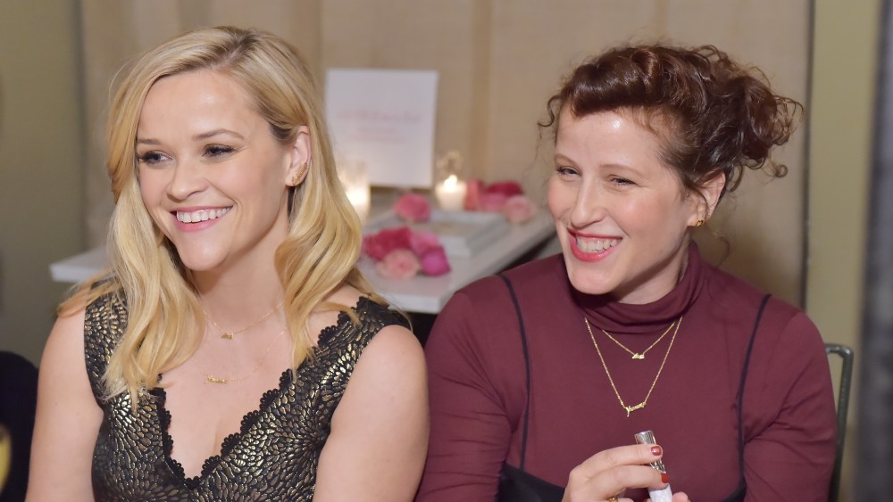 WEST HOLLYWOOD, CA - DECEMBER 04:  Reese Witherspoon and Molly R. Stern attend Molly R. Stern X Sarah Chloe Jewelry Collaboration Launch Dinner on December 4, 2017 in West Hollywood, California.  (Photo by Stefanie Keenan/Getty Images for Sarah Chloe Jewelry)