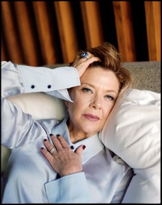Annette Bening in Roksanda's top. Hearts on Fire earring; Anabela Chan ring.