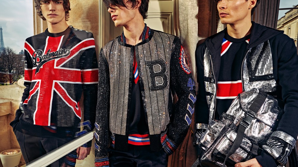 Looks from Balmain's pre-fall 2018 men's collection.