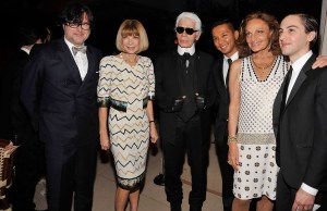 Billy Reid, winner of the 2012 CFDA Menswear Designer of Year Award with Anna Wintour, Karl Lagerfeld, Prabal Gurung, Diane Von Furstenberg and Eddie Borgo. 