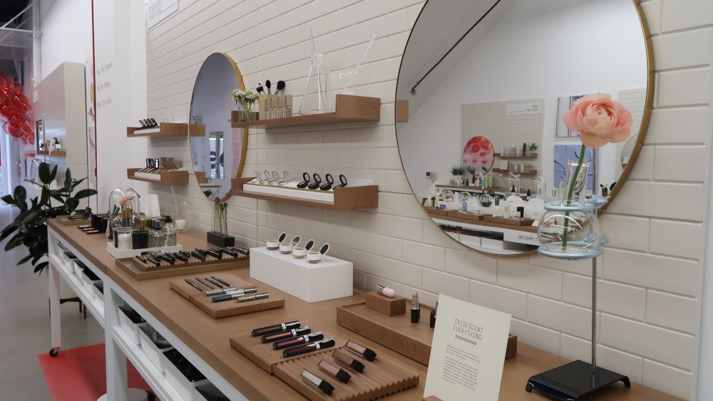 The site's beauty editors curated a selection of Nordstrom products for visitors to experiment with in the space.