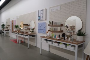 The site's beauty editors curated a selection of Nordstrom products for visitors to experiment with in the space.